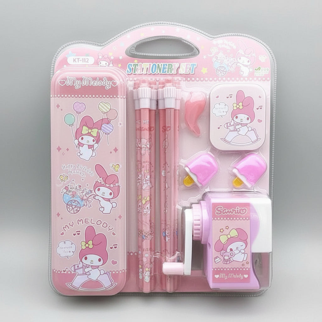 Sanrio Stationery Set with Pencil Case - Cinnamoroll, My Melody & Kuromi